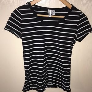 Striped T-shirt.
